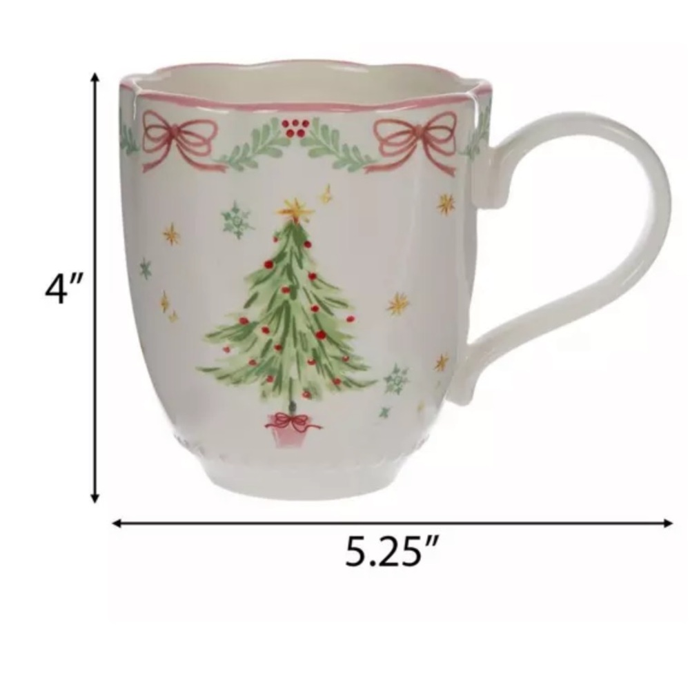Christmas Tree Bows Mug AND appetizer plate